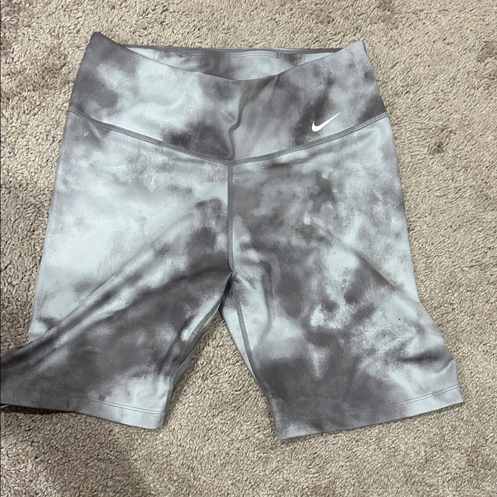 Nike Women's Athletic Shorts in Gray and Black Tie-Dye